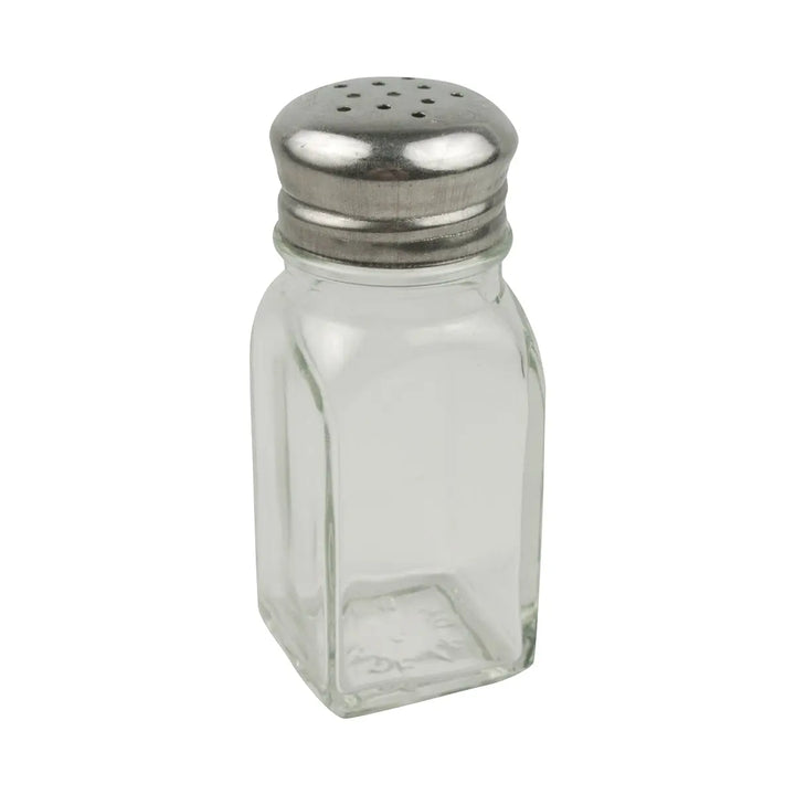Adcraft MSQ-2 2 Oz Square Mushroom Glass Salt & Pepper Shakers Adcraft