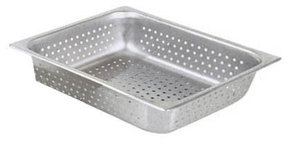 Adcraft PP-200H2 Half Size Stainless Steel 2.5" Perforated Steam Table Pan