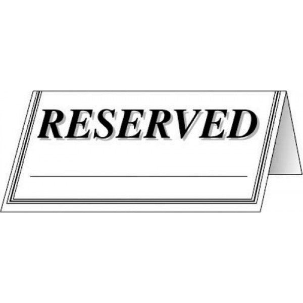 Adcraft RES-48PK "Reserved" Table Tent
