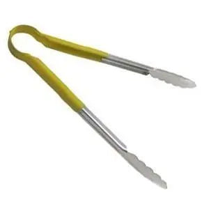 Adcraft SEP-12YL 12" Yellow Scalloped Tongs Adcraft