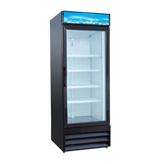 Adcraft USRFS-1D/B U-Star 1 Door 24 Cubic Ft Glass Merchandising Refrigerator - Black Adcraft