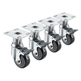 Krowne 28-114S Adjustable Height Universal Plate 3" Casters, Set of 4