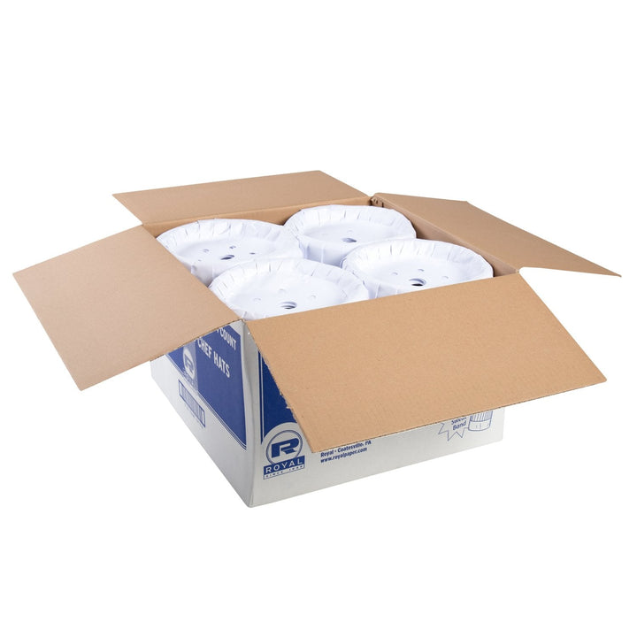 AmerCareRoyal Paper RCH9 9" Pleated Paper Chef Hat with Comfort Band, 24/Pack AmerCareRoyal