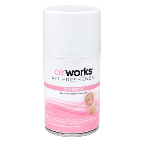 AirWorks 7 oz Baby Powder Metered Aerosol Air Freshener Hospeco