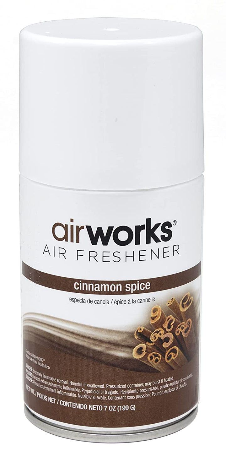 AirWorks 7 oz Cinnamon Spice Metered Aerosol Air Freshener Hospeco