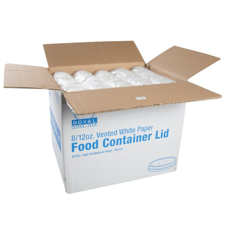 AmerCareRoyal CL812W 8/12 oz White Vented Paper Lid AmerCareRoyal
