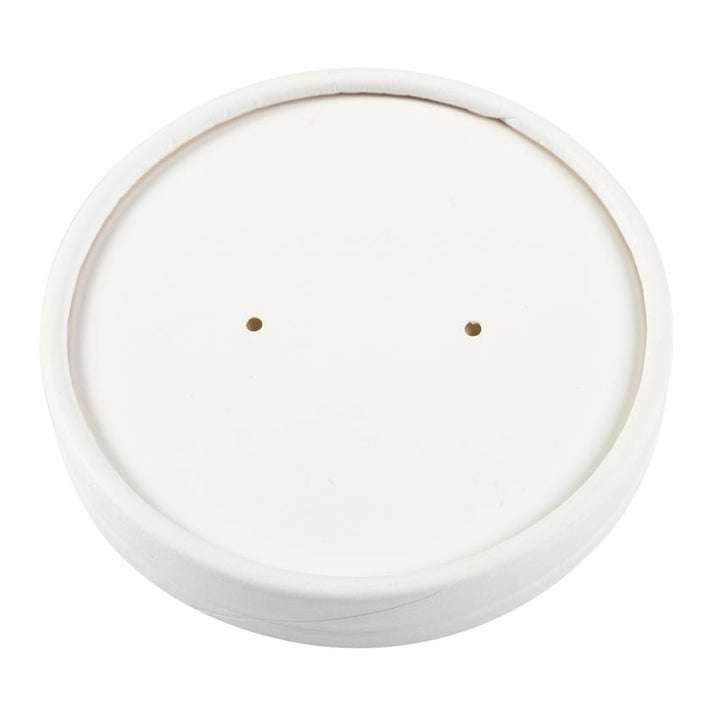 AmerCareRoyal CL812W 8/12 oz White Vented Paper Lid AmerCareRoyal