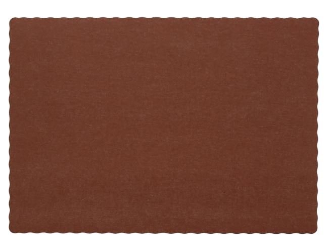 AmerCare Royal SPM914N 13.5" x 9.5" Burgundy Scalloped Placemat