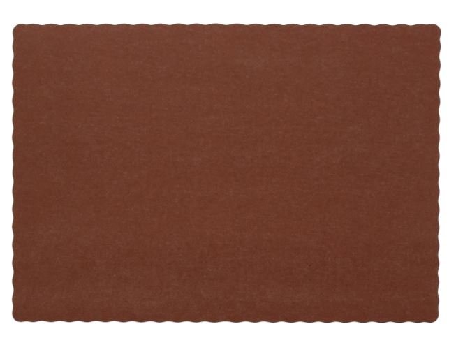 AmerCareRoyal SPM914N 13.5" x 9.5" Burgundy Scalloped Placemat AmerCareRoyal