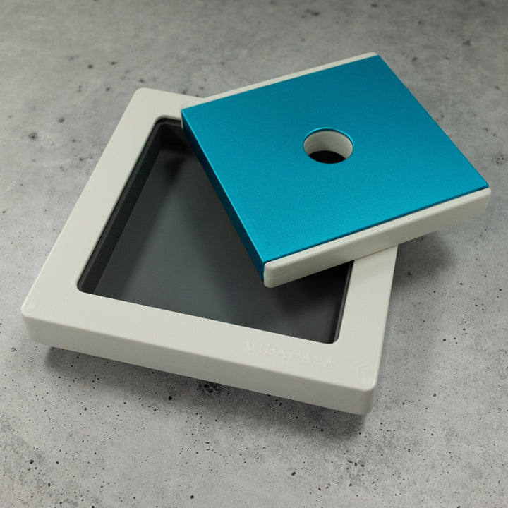 American Metalcraft C201S Small Square Tableware Set with Frame, Base Tray, Plate and One Cold Cell 8" x 2" American Metalcraft