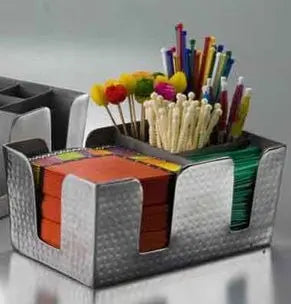 American Metalcraft HMBAR8 Hammered Finish Bar Caddy American Metalcraft