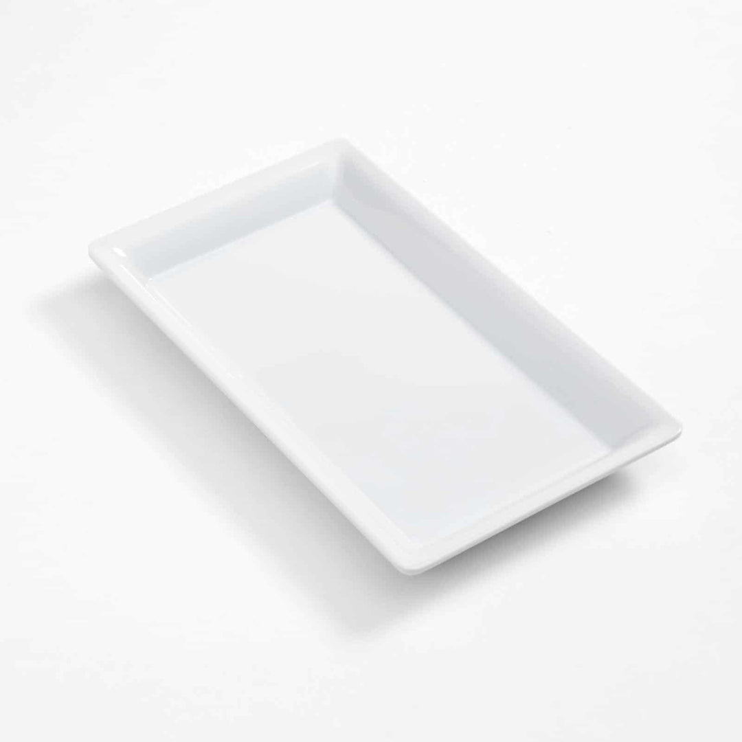 American Metalcraft MEL19 Rectangular White Platter 14.25 x 7.5"