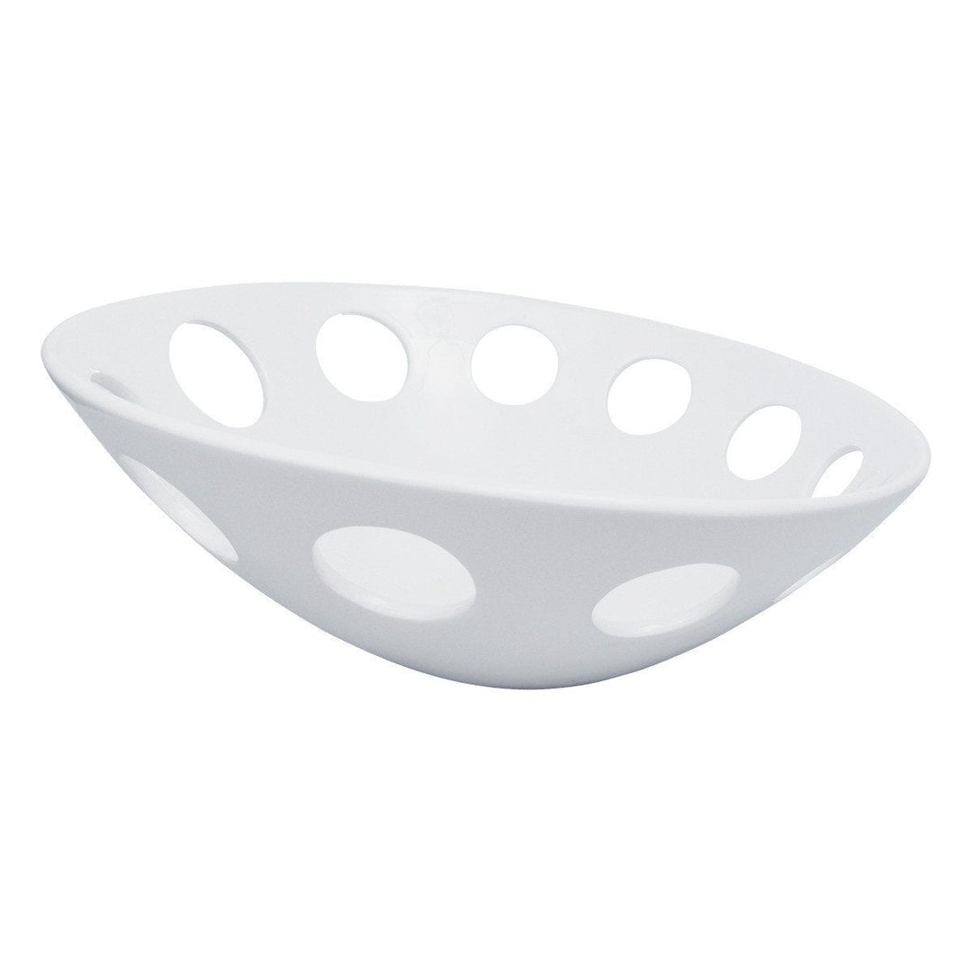 American Metalcraft PORR13 13" Inclined Porcelain Bowl With Holes