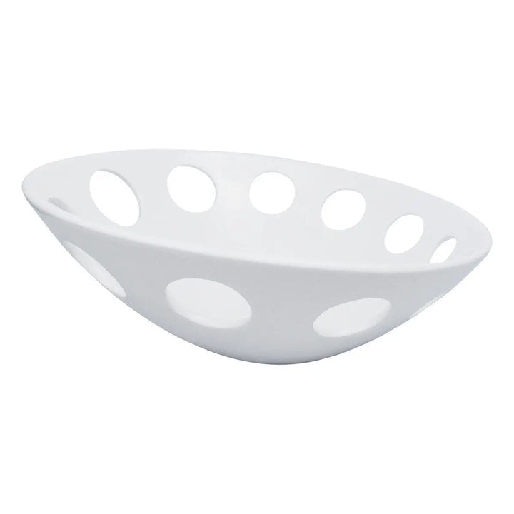 American Metalcraft PORR13 13" Inclined Porcelain Bowl With Holes American Metalcraft