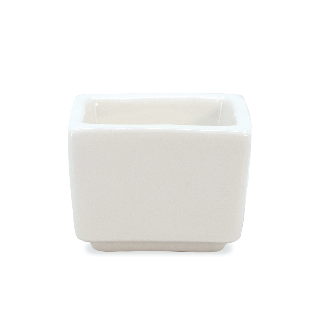 American Metalcraft PSLT15 White Square Porcelain Sauce Cup .5 oz American Metalcraft