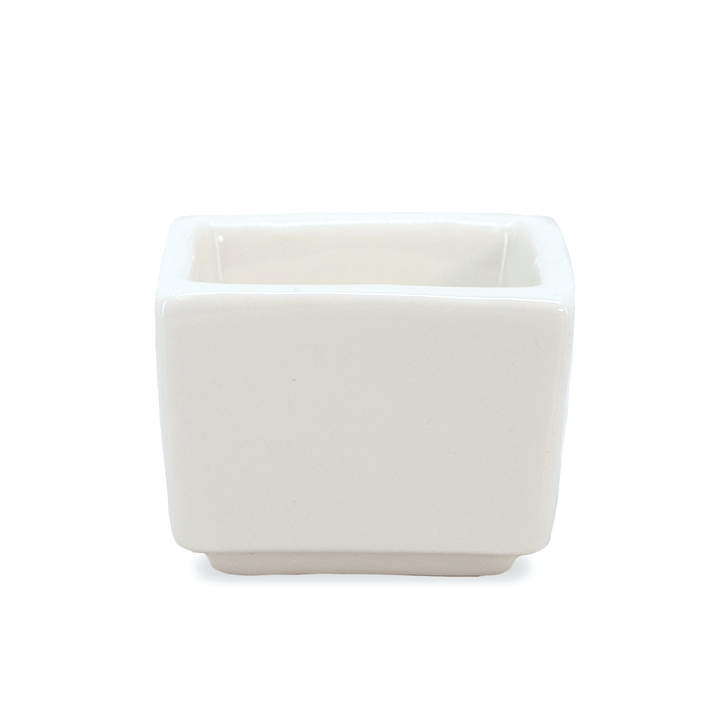 American Metalcraft PSLT15 White Square Porcelain Sauce Cup .5 oz