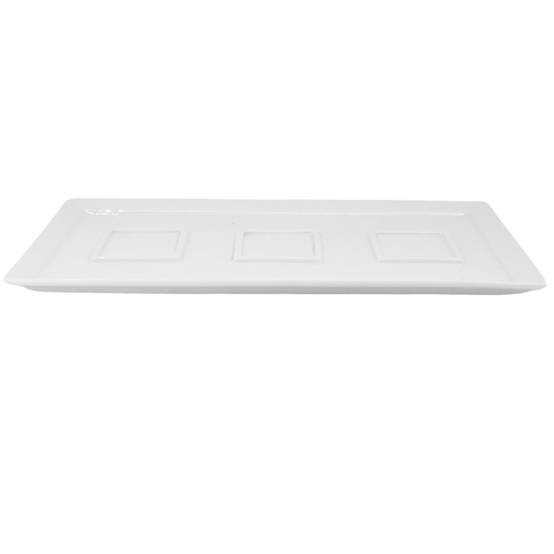 American Metalcraft SCT3 10.5" 5" Rectangle Plate with Three 2" Square InsetsShopAtDean