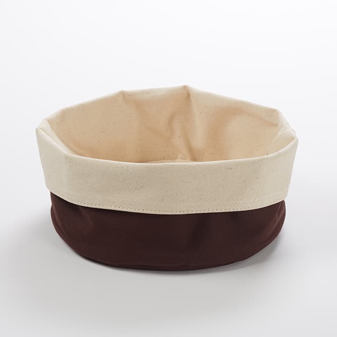 American Metalcraft TV6DC 8" Brown and Cream Oval Canvas Basket American Metalcraft