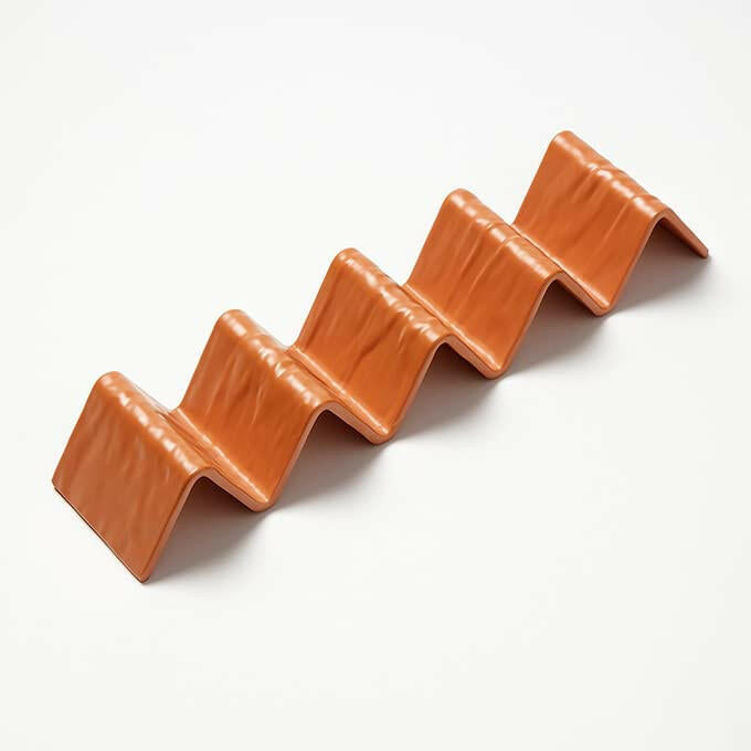 American Metalcraft THMT5 4-5 Compartment Faux Slate Melamine Terracotta Taco Holder American Metalcraft