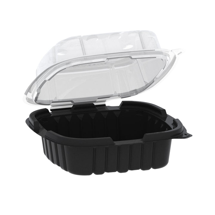 Anchor Packaging 4666620 6" x 6" Crisp Black Hinged Clamshell Anchor Packaging