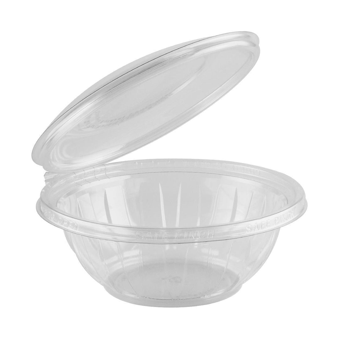 Anchor Packaging TE7024D 24 Oz Safe Pinch Tamper-Evident 7" Round Clear Hinged Container, 150/Case