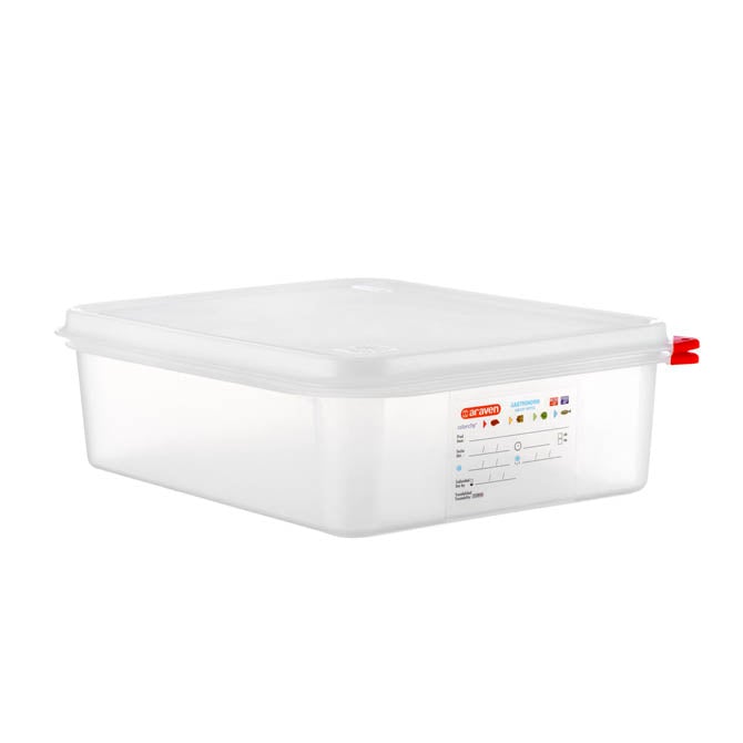 Araven 3033 1/2 Size 6.8 Quart 4" Food Pan with Airtight Lid