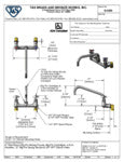 T&S Brass B-0290 Big-Flo 8 Inch Wall Mount Mixing Faucet, 12" Swing Nozzle