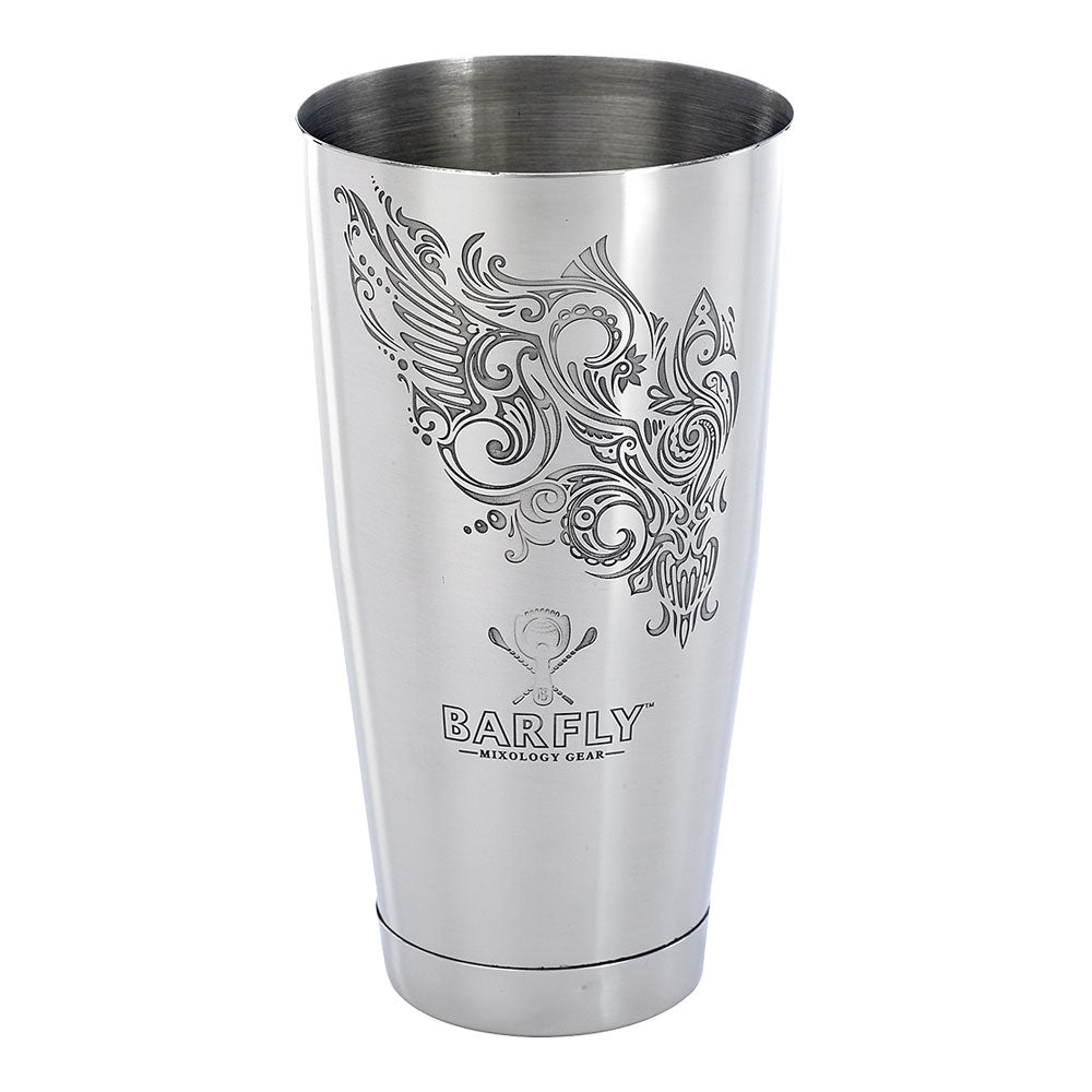 Barfly M37008MER Logo Artwork Stainless Steel Bar Shaker 28 oz 6/Case Barfly