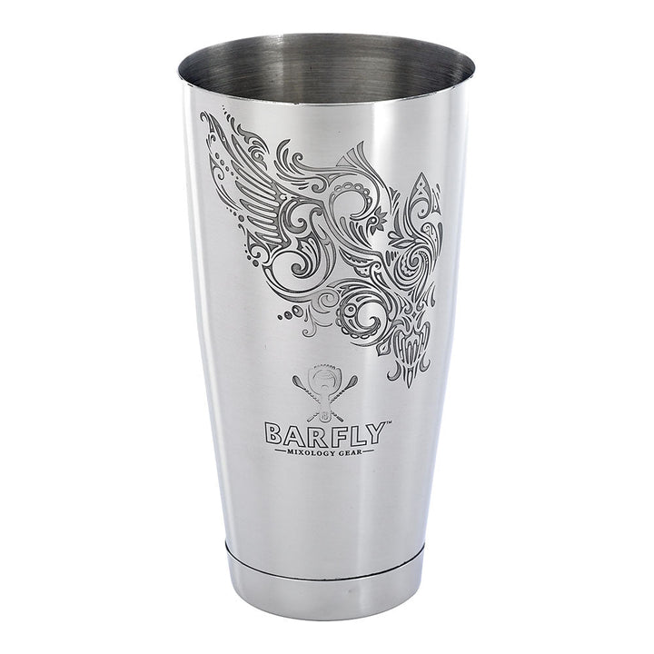 Barfly M37008MER Logo Artwork Stainless Steel Bar Shaker 28 oz 6/Case Barfly