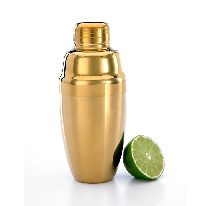 Barfly M37038GD Heavy Duty Gold Plated 3 Piece Bar Shaker 18 oz 6/Case Barfly