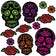 Beistle 00330 Day of the Dead Sugar Skull Cutouts 12 Pack