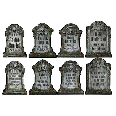 Beistle 01516 Tombstone Cutouts 4 Pack