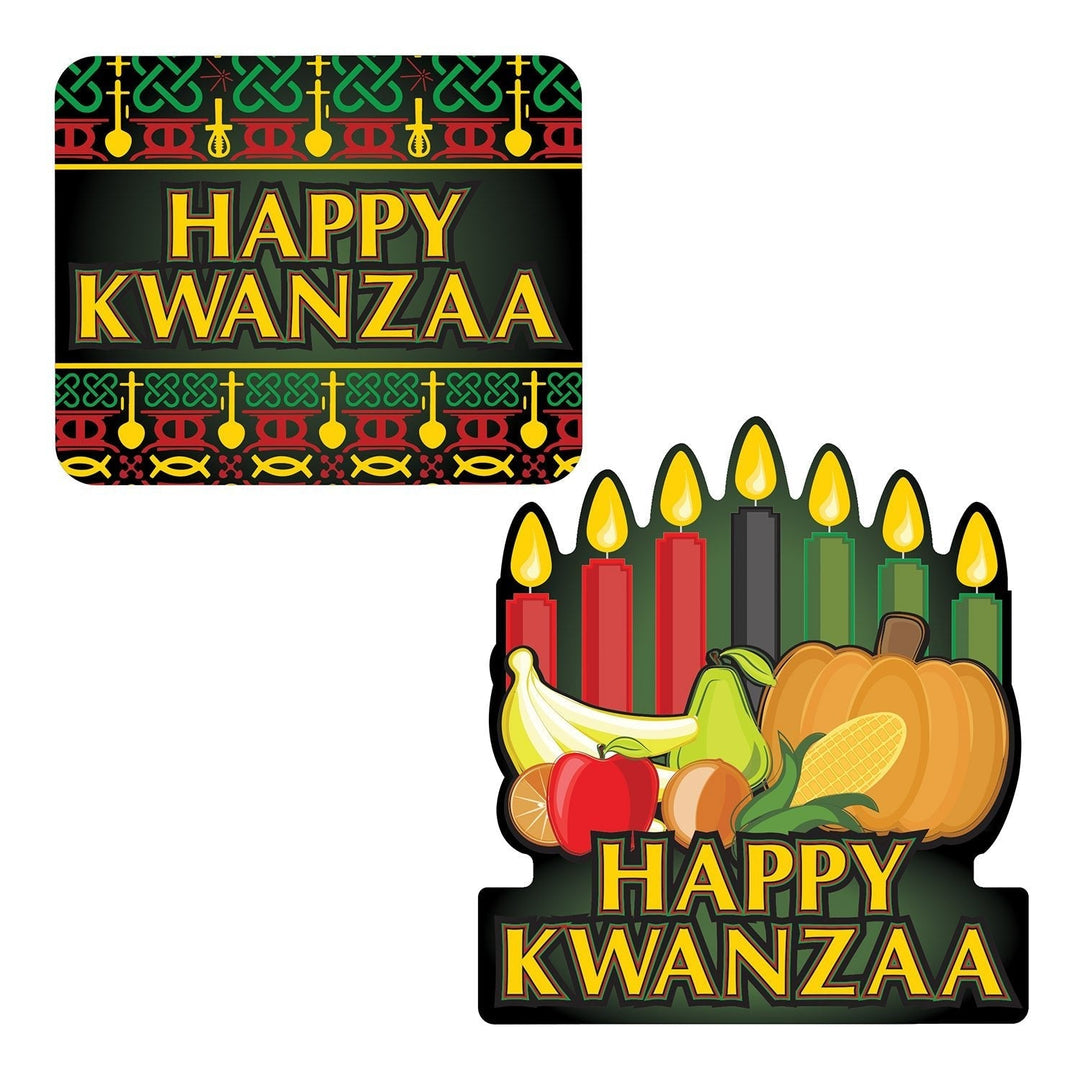 Beistle 13" x 16" & 18.25" x 16.5" Happy Kwanzaa Signs Beistle