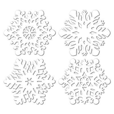 Beistle 22933 14.5" White Snowflake Cutout 4 Shapes
