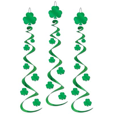 Beistle 30050 30" Shamrock Whirls 3/Pack