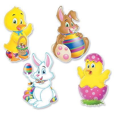 Beistle 44026 14" Easter Cutouts 4 Count Beistle