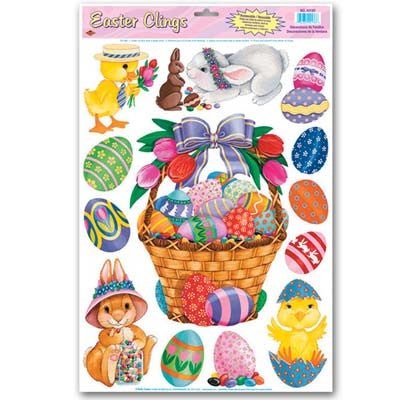 Beistle 44130 Easter Eggs Clings 12" x 17" 13 Count