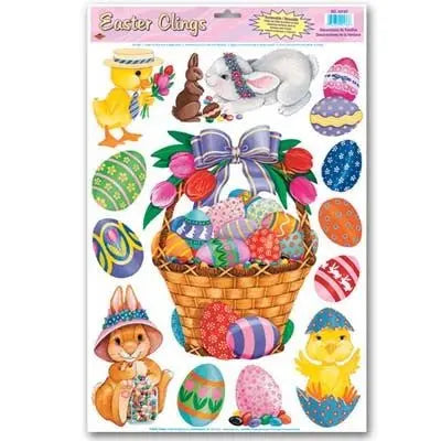 Beistle 44130 Easter Eggs Clings 12" x 17" 13 Count Beistle