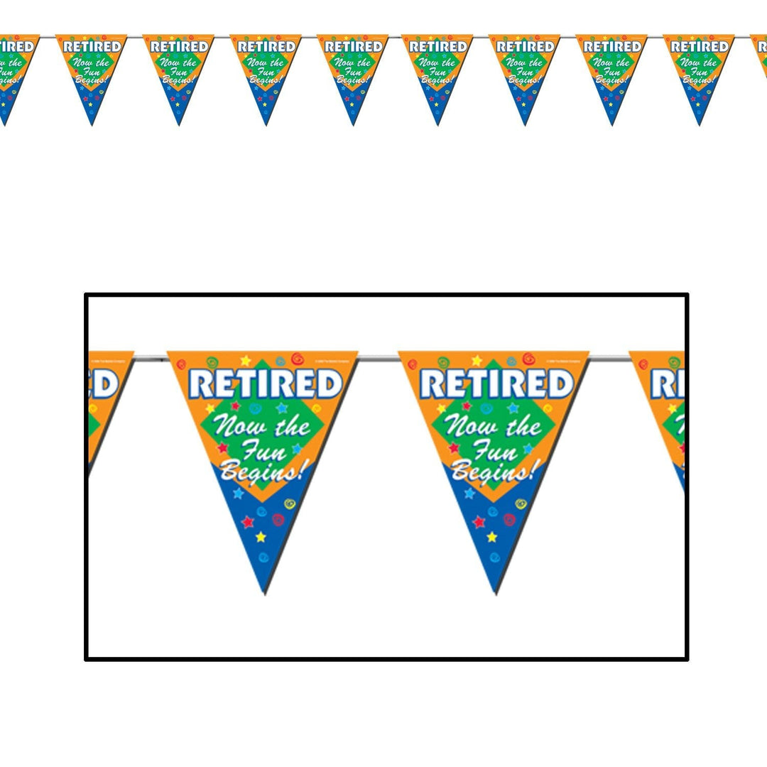 Beistle 50103 Retired Now The Fun Begins! Pennant Banner 11" x 12'