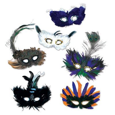 Beistle 50131 Mardi Gras Fanci-Feather Mask