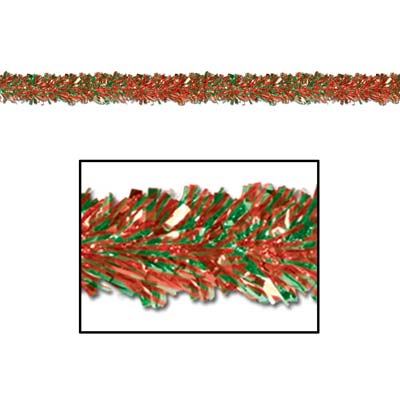 Beistle 50281-RG Fringed Metallic Festooning Garland 4" x 15'