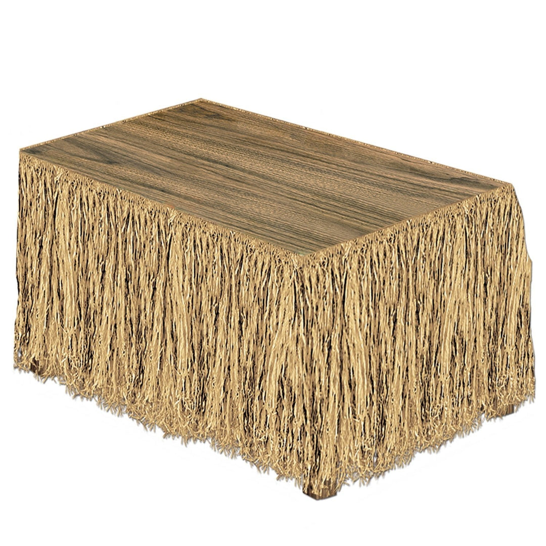 Beistle 50453 Raffia Natural Table Skirting 30" H x 9' L