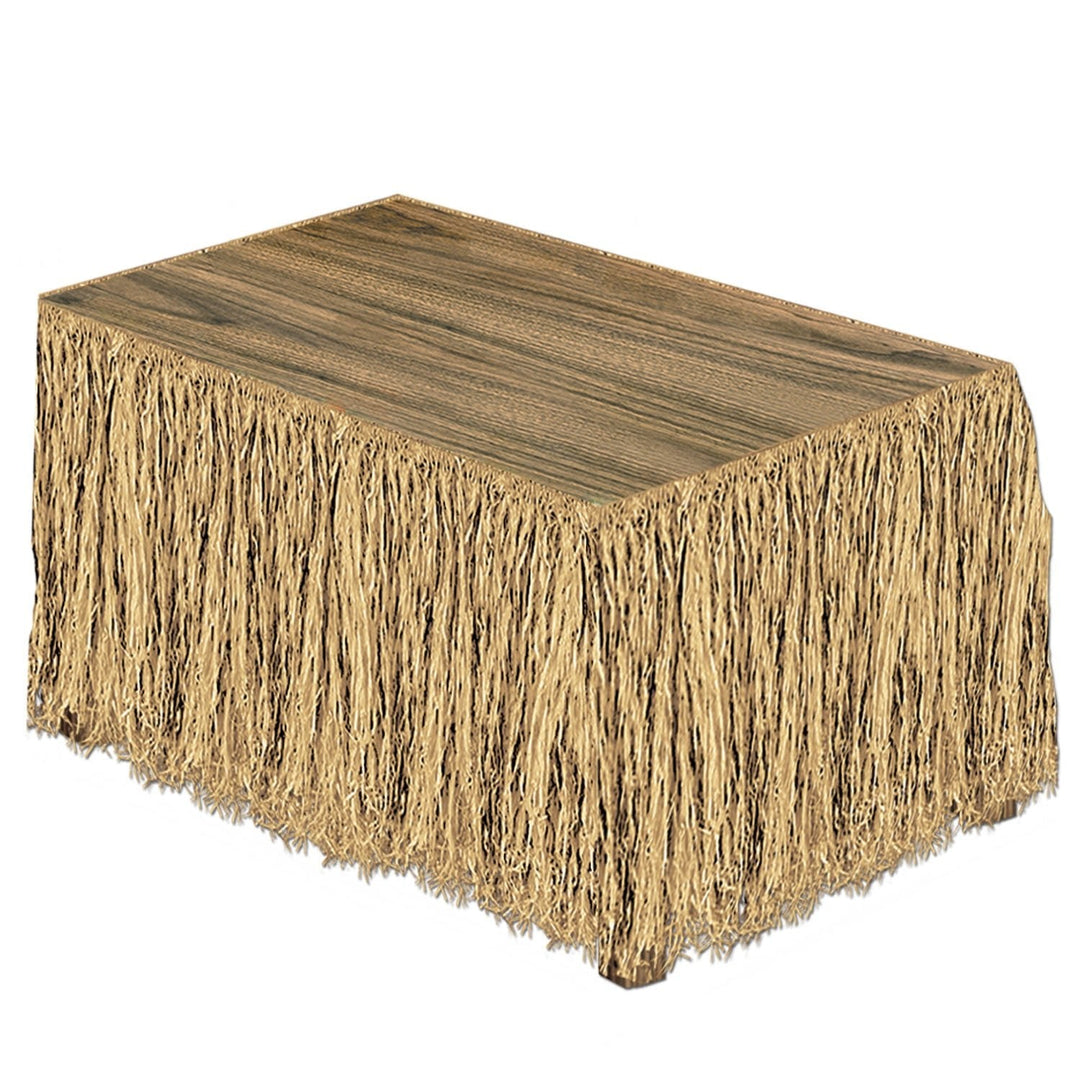 Beistle 50453 Raffia Natural Table Skirting 30" H x 9' L Beistle