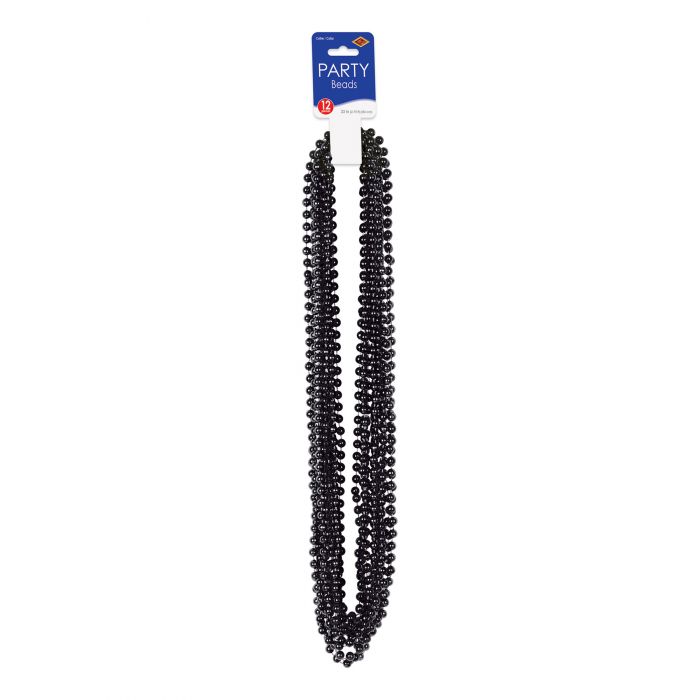 Beistle 50570-BK Black Bead Necklace 12/Pack Beistle