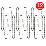 Beistle 50570-BK Black Bead Necklace 12/Pack