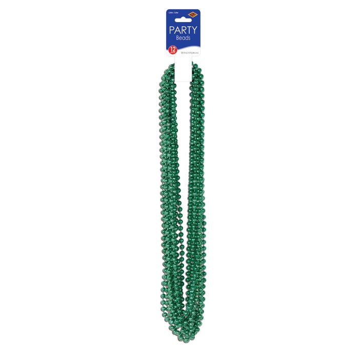 Beistle 50570-G Green Bead Necklace 12/Pack