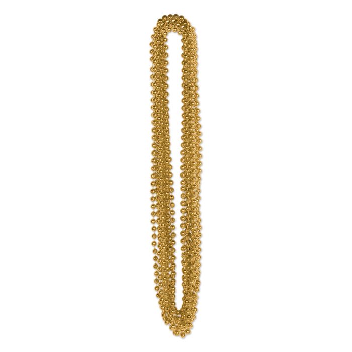 Beistle 50570-GD Gold Bead Necklace 12/Pack