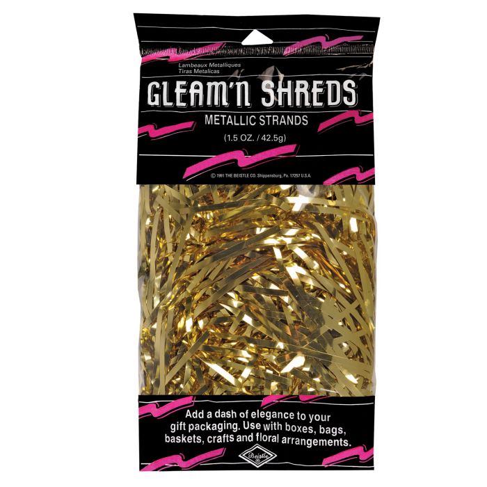 Beistle 50601-GD Gleam 'N Shreds Metallic Strands Beistle
