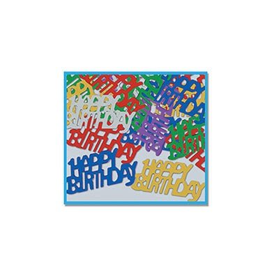 Beistle 50644 Fanci-Fetti Metalic "Happy Birthday" Confetti