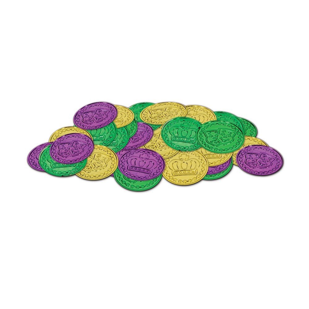 Beistle 50857-GGP Mardi Gras Coins 100/Pack